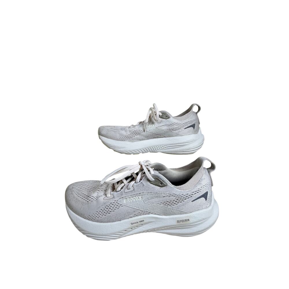 Brooks Women Glycerin 22 Running Cushioning Athletic Shoes Off White Sz 8.5